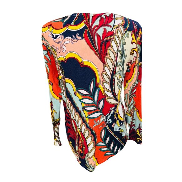 NWOT Chicos Artisan Print V-neck Pullover Sweater Vibrant Abstract Print S Boho - Picture 3 of 10